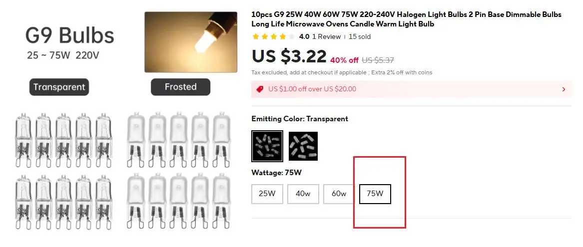 10pcs/lot G9 220-240V 25W 40W 60W Portable Warm White Halogen Bulb Light Lamp 3000-3500K Globe 230V Capsule Clear Bulbs