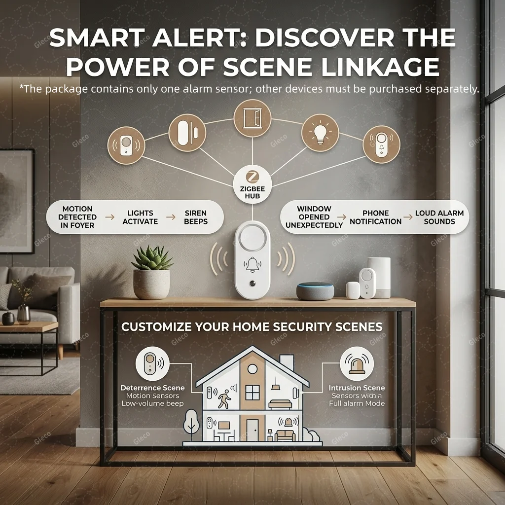 ZigBee Tuya Smart Siren Alarm Optional Vibration Detector 110dB Sound Light Home Linkage Security Alert Support 2MQTT Smart Life