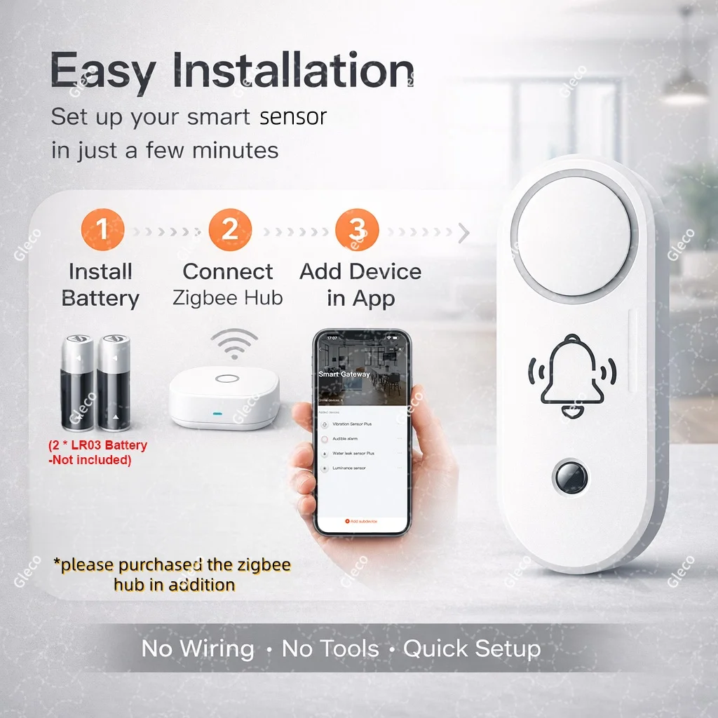 ZigBee Tuya Smart Siren Alarm Optional Vibration Detector 110dB Sound Light Home Linkage Security Alert Support 2MQTT Smart Life
