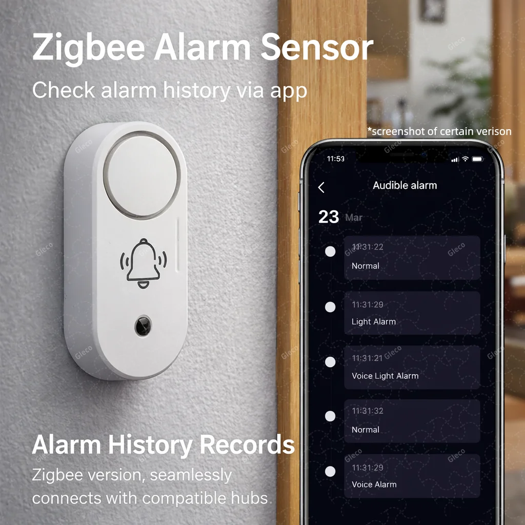 ZigBee Tuya Smart Siren Alarm Optional Vibration Detector 110dB Sound Light Home Linkage Security Alert Support 2MQTT Smart Life