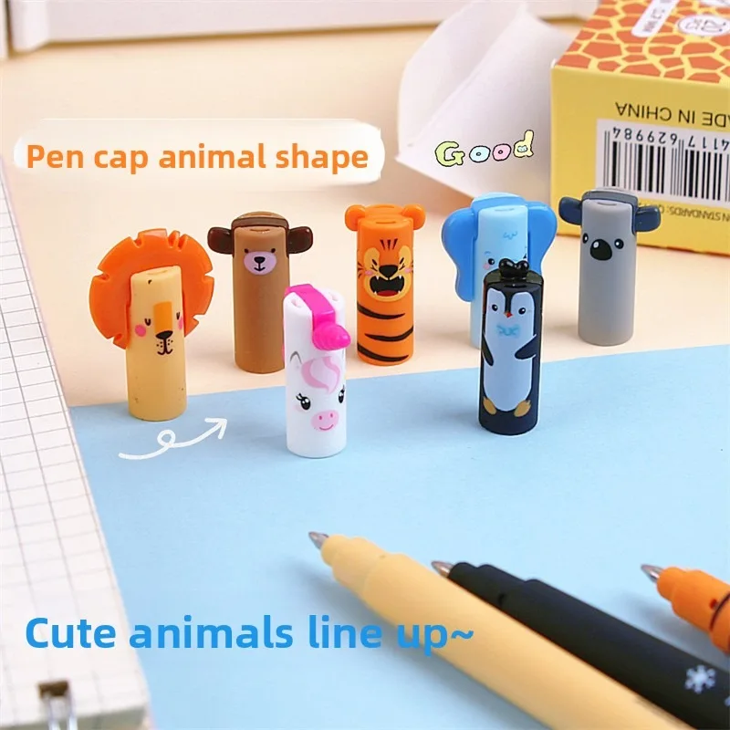 11pcs animal erasable pen 0.7mm friction erasable neutral pen pullover pen stationery writing error drawing error erasable blue