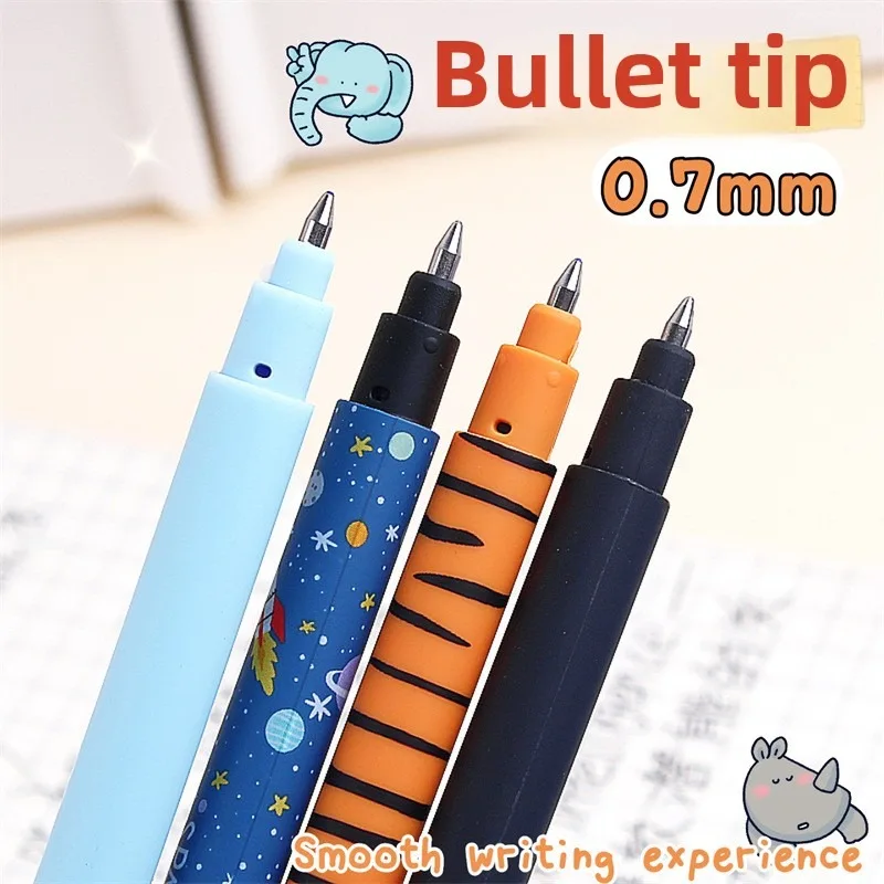 11pcs animal erasable pen 0.7mm friction erasable neutral pen pullover pen stationery writing error drawing error erasable blue