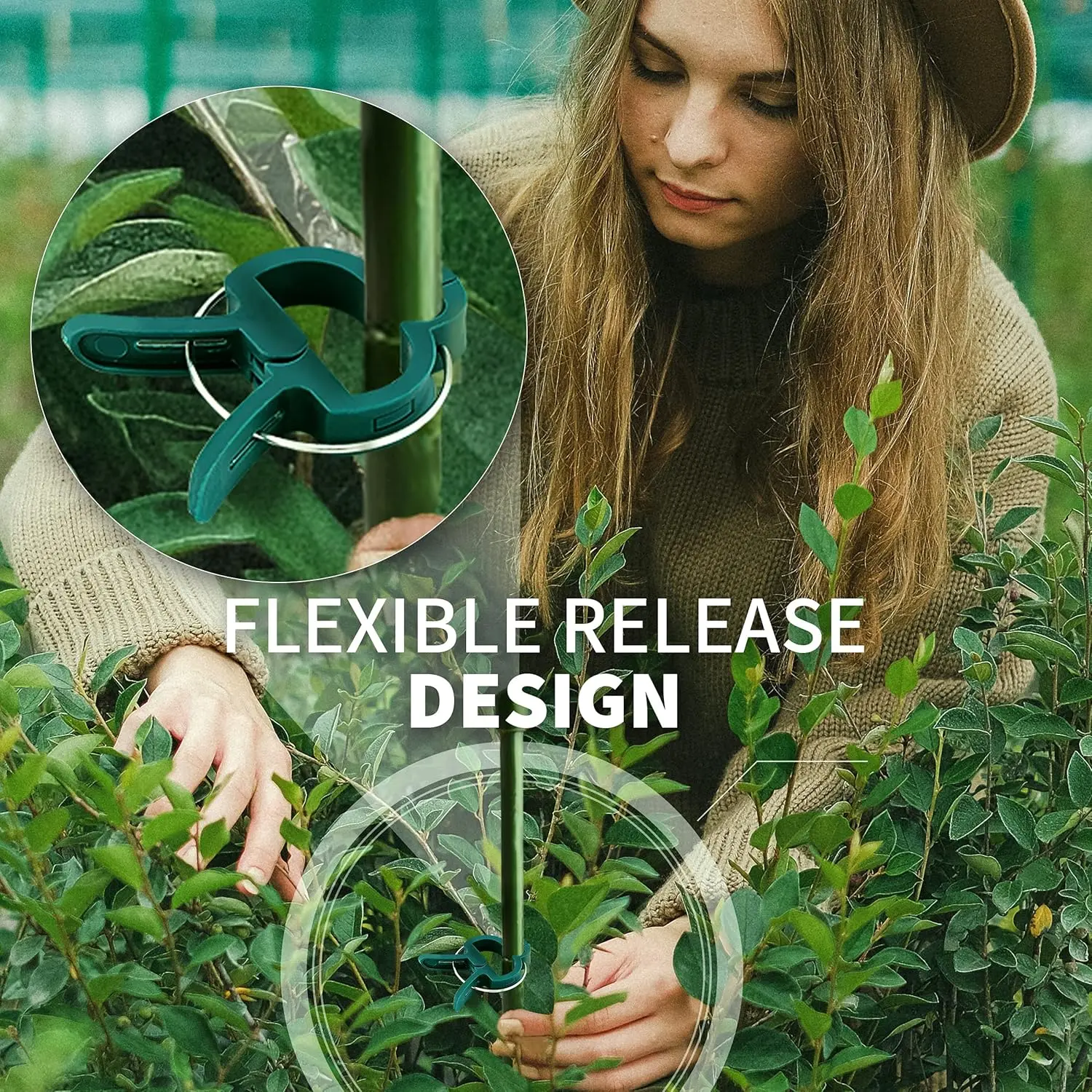 Garden Plant Clips, Plant Support Clips for Securing Stems, Flowers or Climbing Vines To Tomato Cages