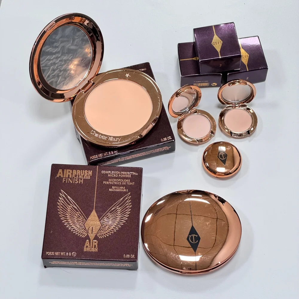Charlotte Tilbury Liquid Foundation Cushion Foundation Setting Spray Pressed Powder Love 2 Color Powder Blusher Eyeshadow Rouge