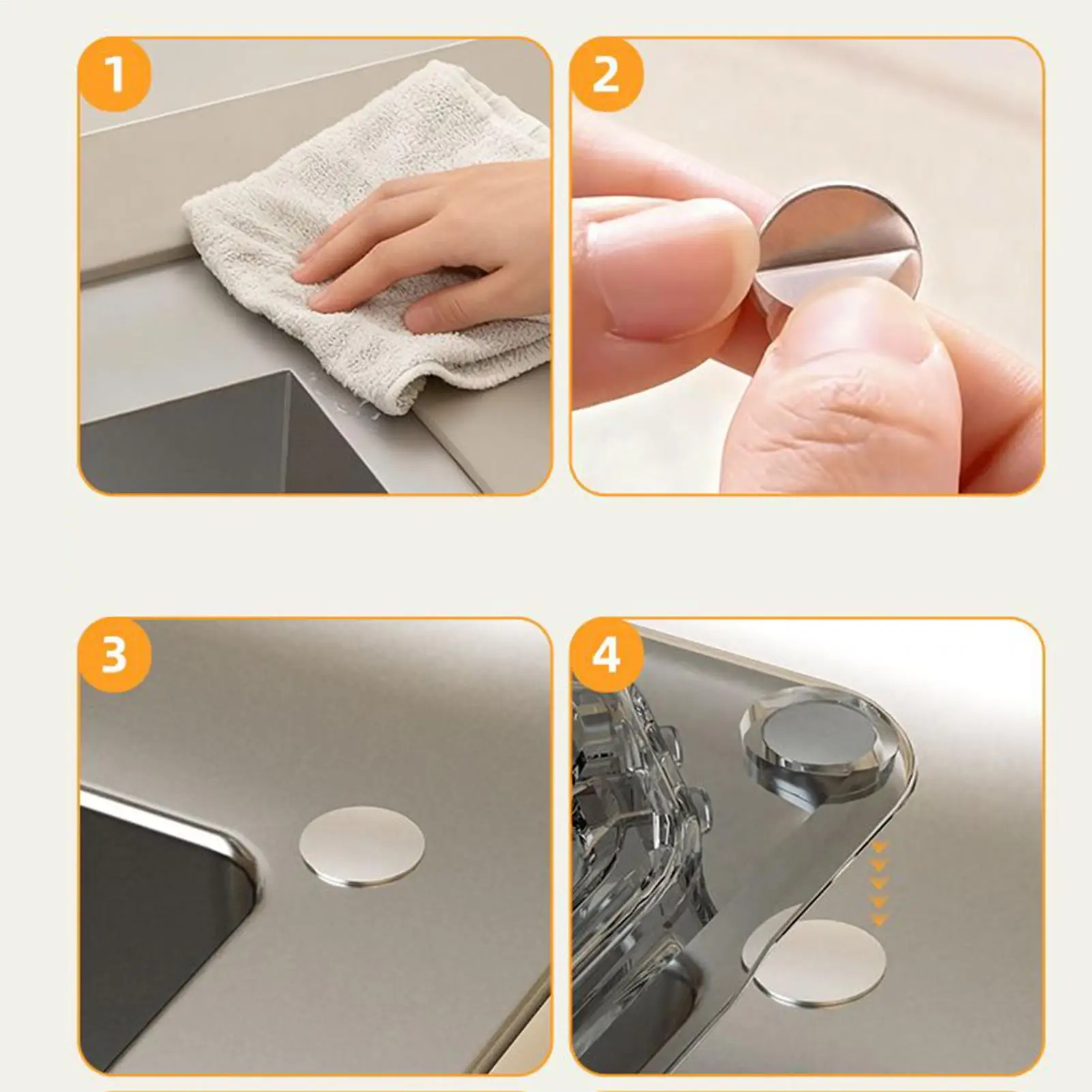 Food Catcher Basket Magnetic Triangular Drain Basket Sink Kitchen Sink Corner Hanging Drain Press to open the bottom Filter