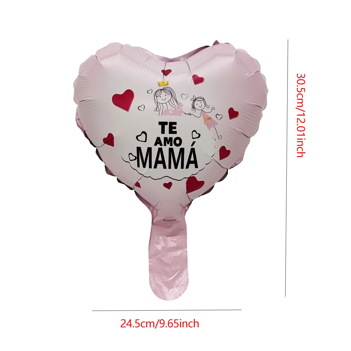 10pcs 10inch Spanish Love You Mom Heart Foil Balloons Spanish Happy Mother's Day Heart Air Balloon Mother's Day Decorations