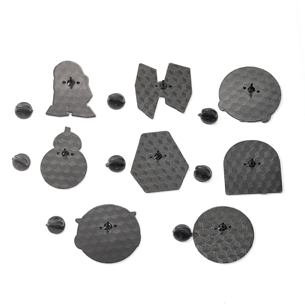 8pcs Star Wars Brooch Set Enameled R2-D2 BB-8 TIE Fighter Darth Vader Stormtrooper Fashion Metal Badges for Backpack