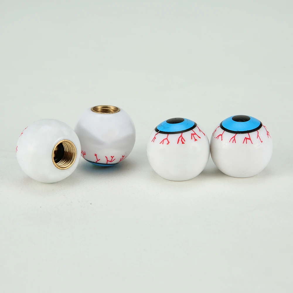 DSYCAR 4Pcs/Lot Eye Ball Wheel Valve Stem Caps Road Bicycle Valve Cap Motor Bike Car Valve Mouth Cover Tyre Air Valve Dust Caps