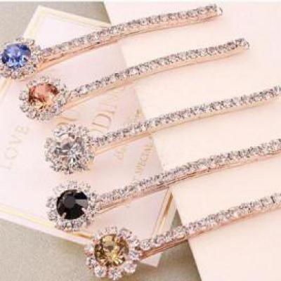 Latest Fashion Super Cute Korean Designer Flash Five Square Zircon Earrings, Seven Rhinestone Star Ear Clip Jewelry