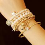Latest Fashion Super Cute Korean Designer Flash Five Square Zircon Earrings, Seven Rhinestone Star Ear Clip Jewelry