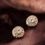 Latest Fashion Super Cute Korean Designer Flash Five Square Zircon Earrings, Seven Rhinestone Star Ear Clip Jewelry