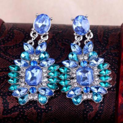 Latest Fashion Super Cute Korean Designer Flash Five Square Zircon Earrings, Seven Rhinestone Star Ear Clip Jewelry