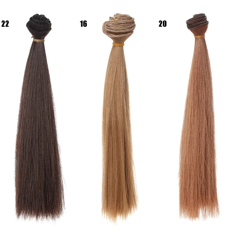 1pcs Hair Refires Bjd Hair 25cm*100CM Black Pink Brown Khaki White Grey Color Long Straight Wig Hair for 1/3 1/4 BJD Diy