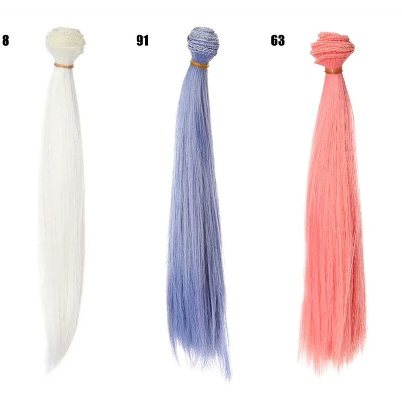 1pcs Hair Refires Bjd Hair 25cm*100CM Black Pink Brown Khaki White Grey Color Long Straight Wig Hair for 1/3 1/4 BJD Diy