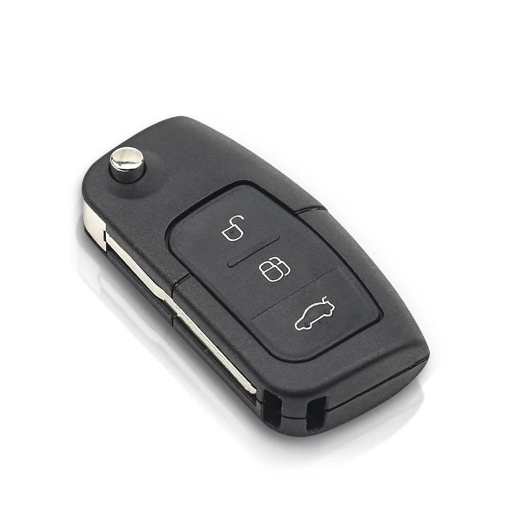 KEYYOU 433MHz 4D63 40bit 80bit 3 Buttons Flip Folding Remote Control Key for Ford Focus Fiesta 2013 Fob Case HU101 F021 Blade
