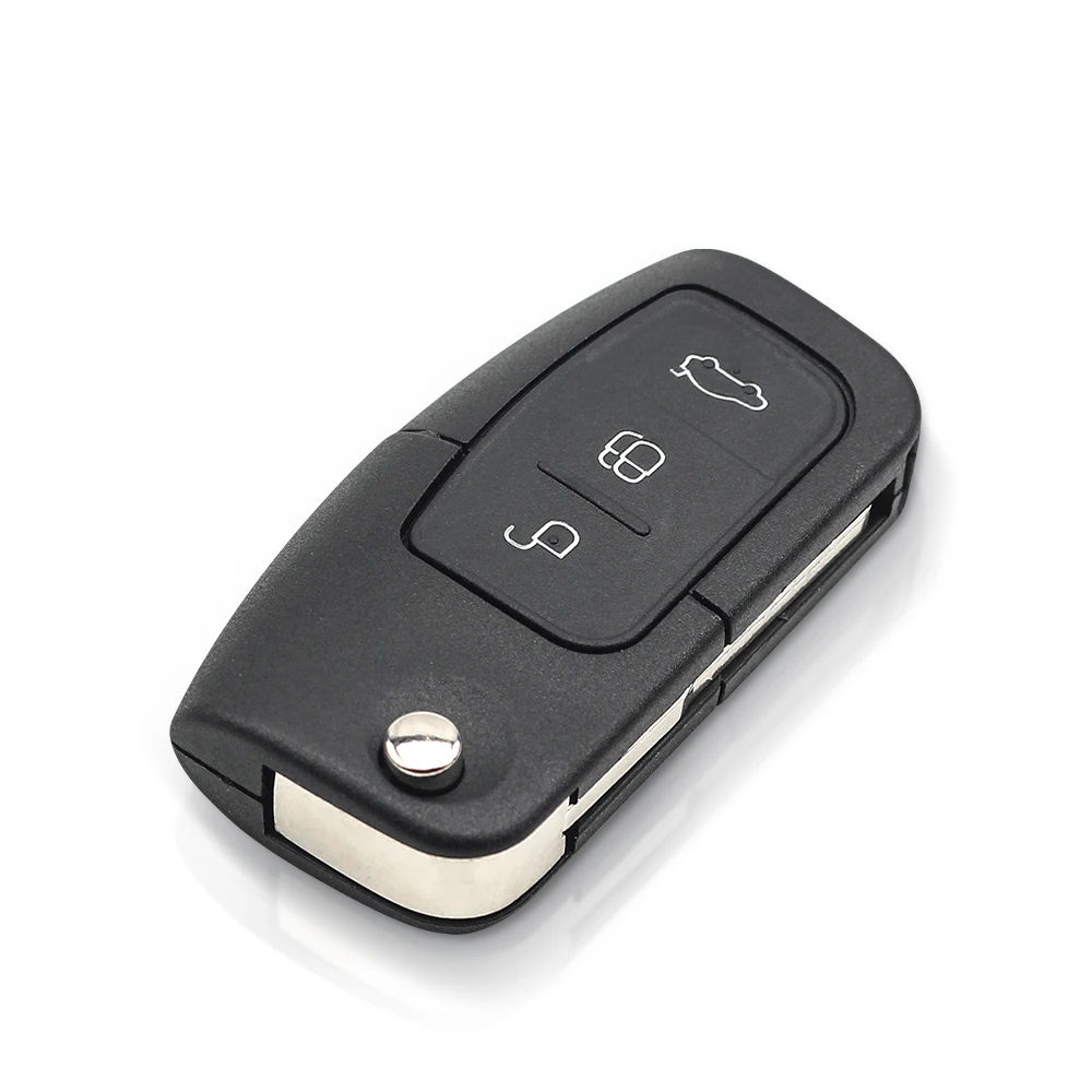 KEYYOU 433MHz 4D63 40bit 80bit 3 Buttons Flip Folding Remote Control Key for Ford Focus Fiesta 2013 Fob Case HU101 F021 Blade