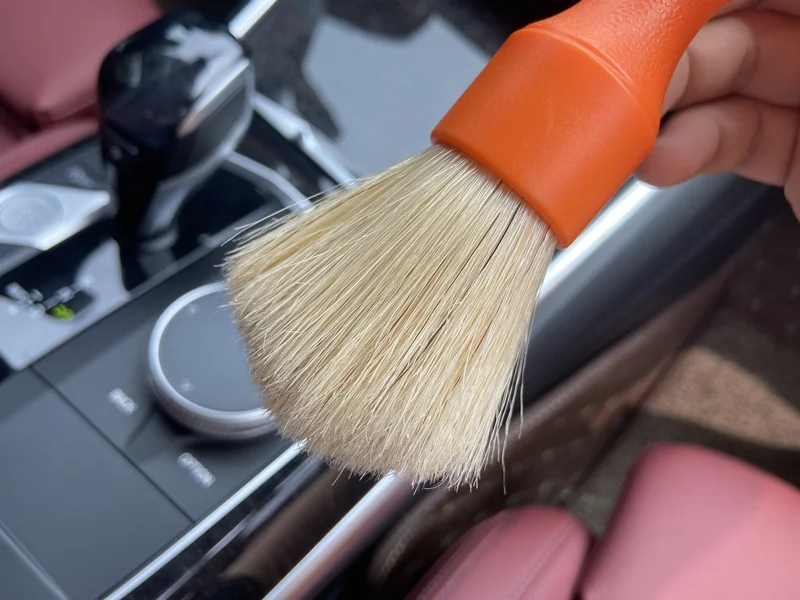 Lucullan Super Dense Natural Boar's Hair Premium Cleaning Brushes For Small Spaces,Engine Bays,Exterior Detailing