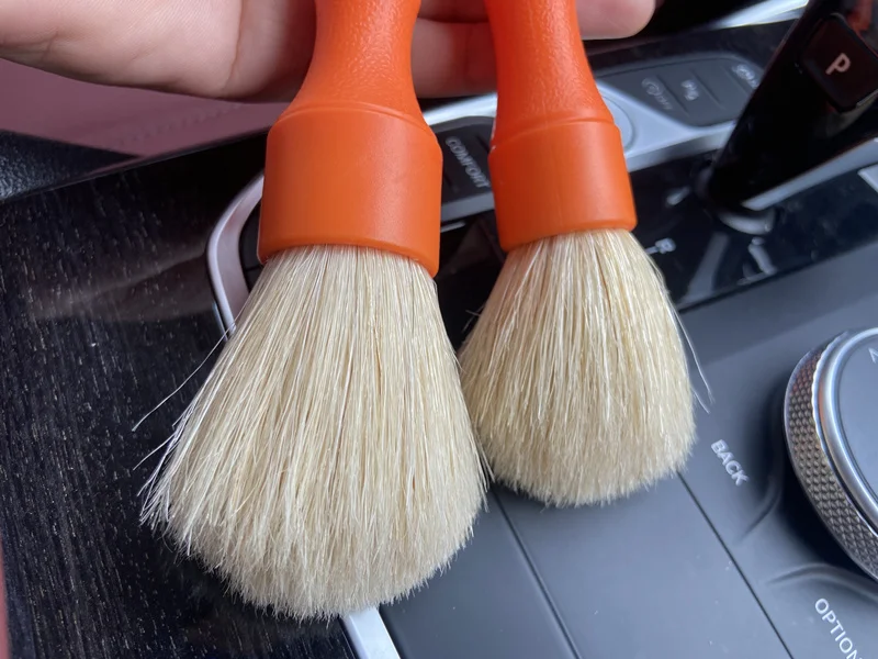 Lucullan Super Dense Natural Boar's Hair Premium Cleaning Brushes For Small Spaces,Engine Bays,Exterior Detailing