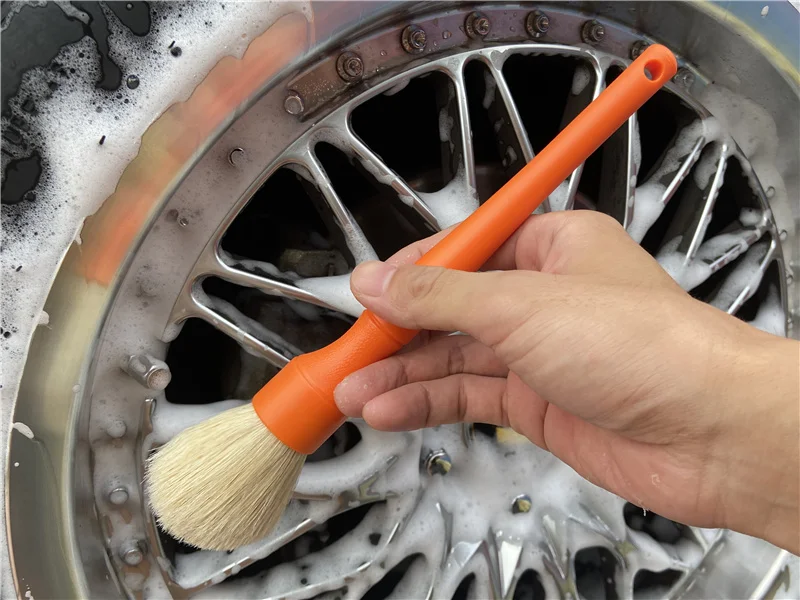 Lucullan Super Dense Natural Boar's Hair Premium Cleaning Brushes For Small Spaces,Engine Bays,Exterior Detailing