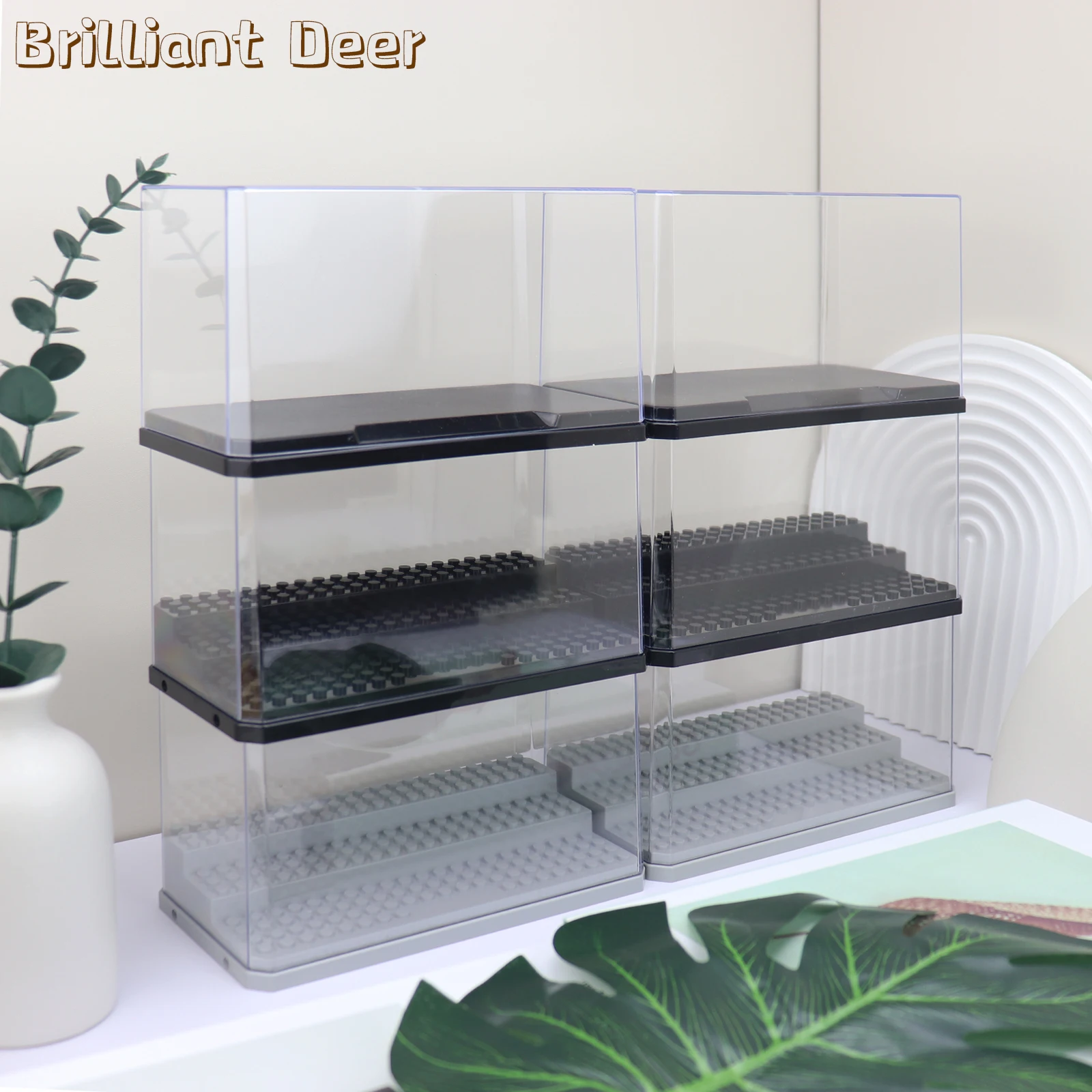 3 Steps Dustproof Acrylic Figures City Car Model Collection Display Box Building Block Storage Plexiglass Showcase Bricks Toys