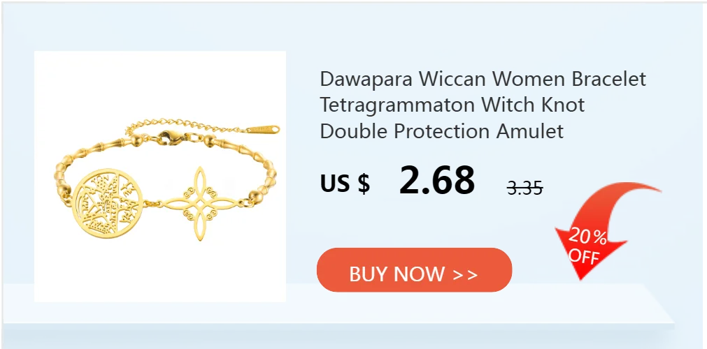 Dawapara Witch Knot Charm Bracelet for Women Celtics Knot Protection Amulet Bead Chain Stainless Steel Witchcraft Wiccan Jewelry