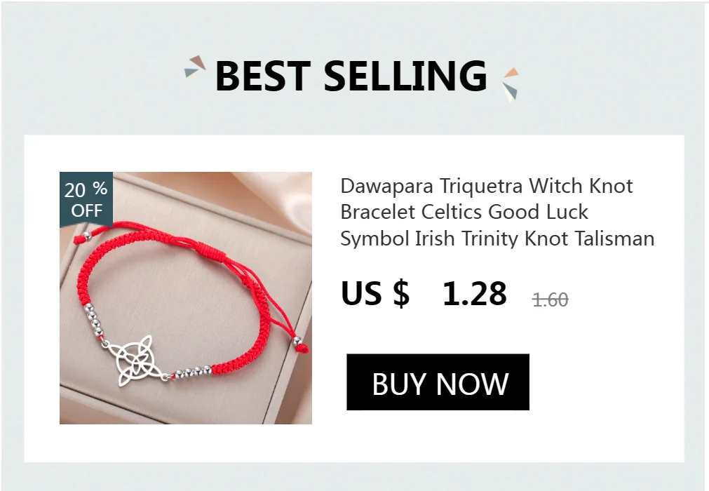Dawapara Witch Knot Charm Bracelet for Women Celtics Knot Protection Amulet Bead Chain Stainless Steel Witchcraft Wiccan Jewelry
