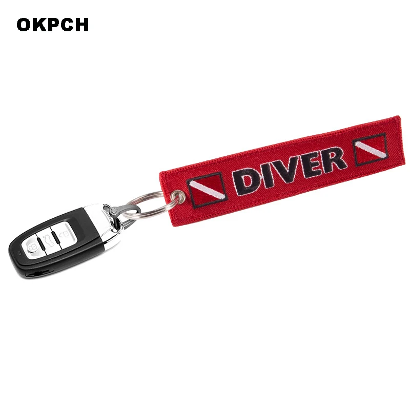 1 PC Novelty Keychain Launch Key Chain Bijoux Keychains for Motorcycles and Cars Key Tag New Embroidery Key Fobs