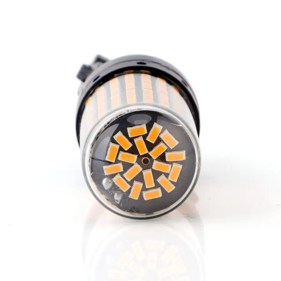 2X Amber T25 3157 LED Canbus 3014 144SMD Error Free Car Brake Light NO Hyper