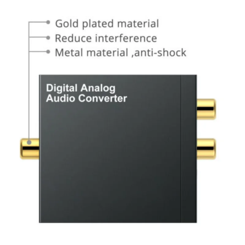 Digital to Analog Audio Converter Optical Toslink Coaxial to RCA Adapter With 3.5MM Headphone Jack Digital Optical Audio Coaxial