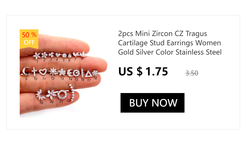 2PCS Tiny Stainless Steel Huggie Small Hoop Earrings For Women Round Circle Punk Unisex Rock Earring Cartilage Piercing Jewelry