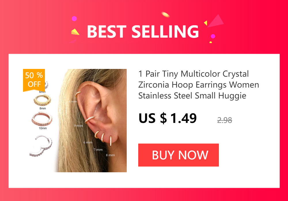 2PCS Tiny Stainless Steel Huggie Small Hoop Earrings For Women Round Circle Punk Unisex Rock Earring Cartilage Piercing Jewelry