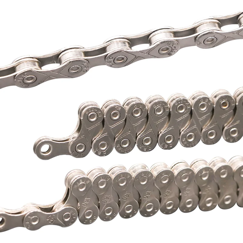 RIDERACE Bicycle Chain 116L 8 9 10 11 12 Speed Silver Ultralight Mountain Road Bike Chain For 24/27/30 Variable Speed Chain