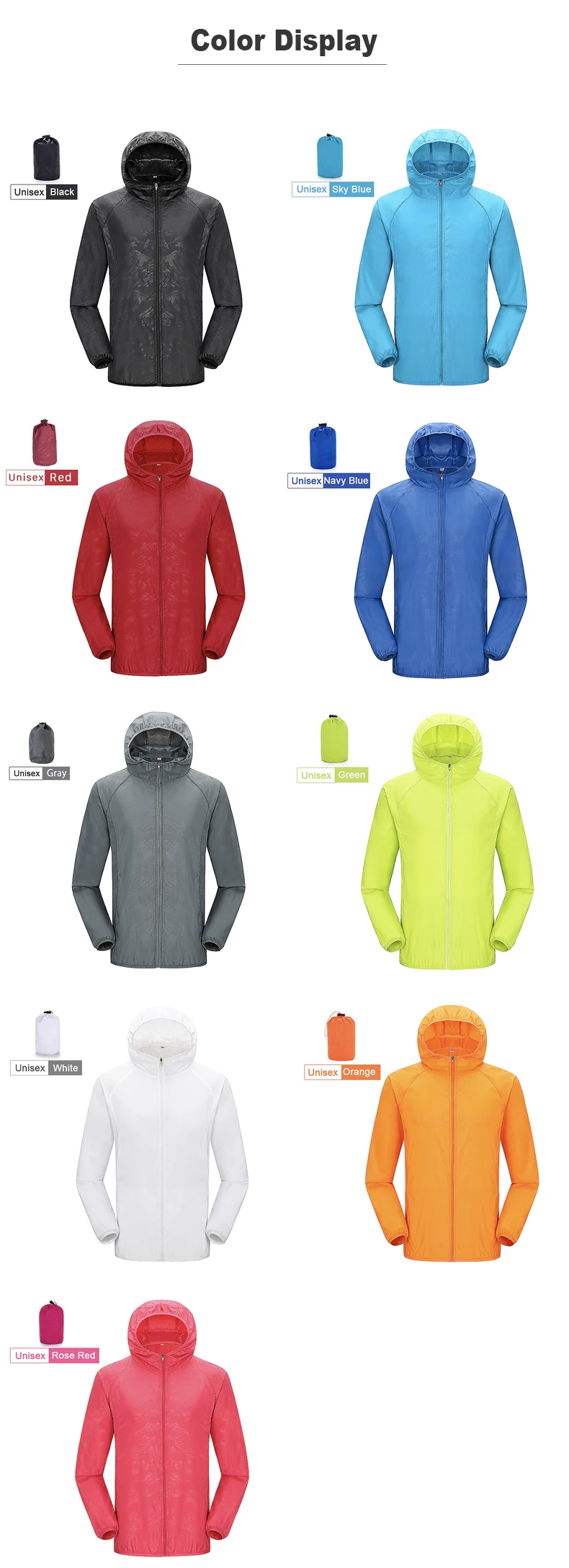 LNGXO Unisex Hiking Jacket Men Women Waterproof Quick Dry Camping Windbreaker Trekking Fishing Rain Coat Outdoor Anti UV Clothes