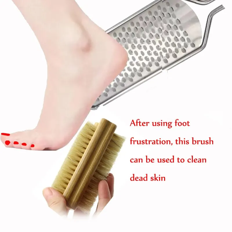 Double-sided Nail Brush Manicure Pedicure Wood Handle Soft Remove Dust Nail Cleaning Brush For Nail Care Scrubbing Tools