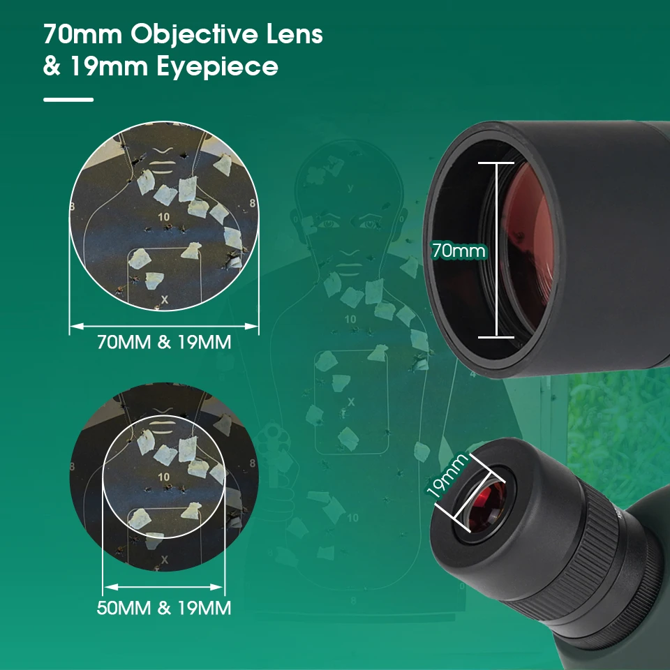Svbony SV28plus 50/60/70mm Spotting Scope Powerful Zoom Telescope Long Range PORRO Prism Suit Archery Target Shooting Camping