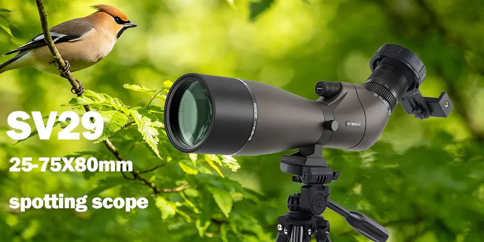 Svbony SV28plus 50/60/70mm Spotting Scope Powerful Zoom Telescope Long Range PORRO Prism Suit Archery Target Shooting Camping