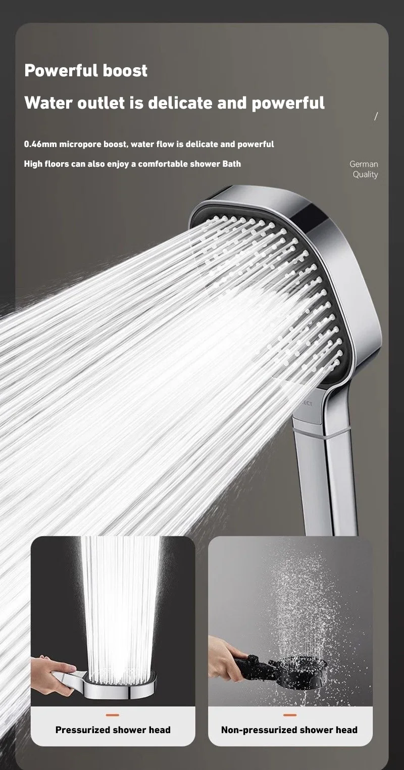 Xiaomi 13cm Large Panel Shower Head Adjustable 3 Modes High Pressure Massage Shower Head Filter Element Bathroom Accessories New