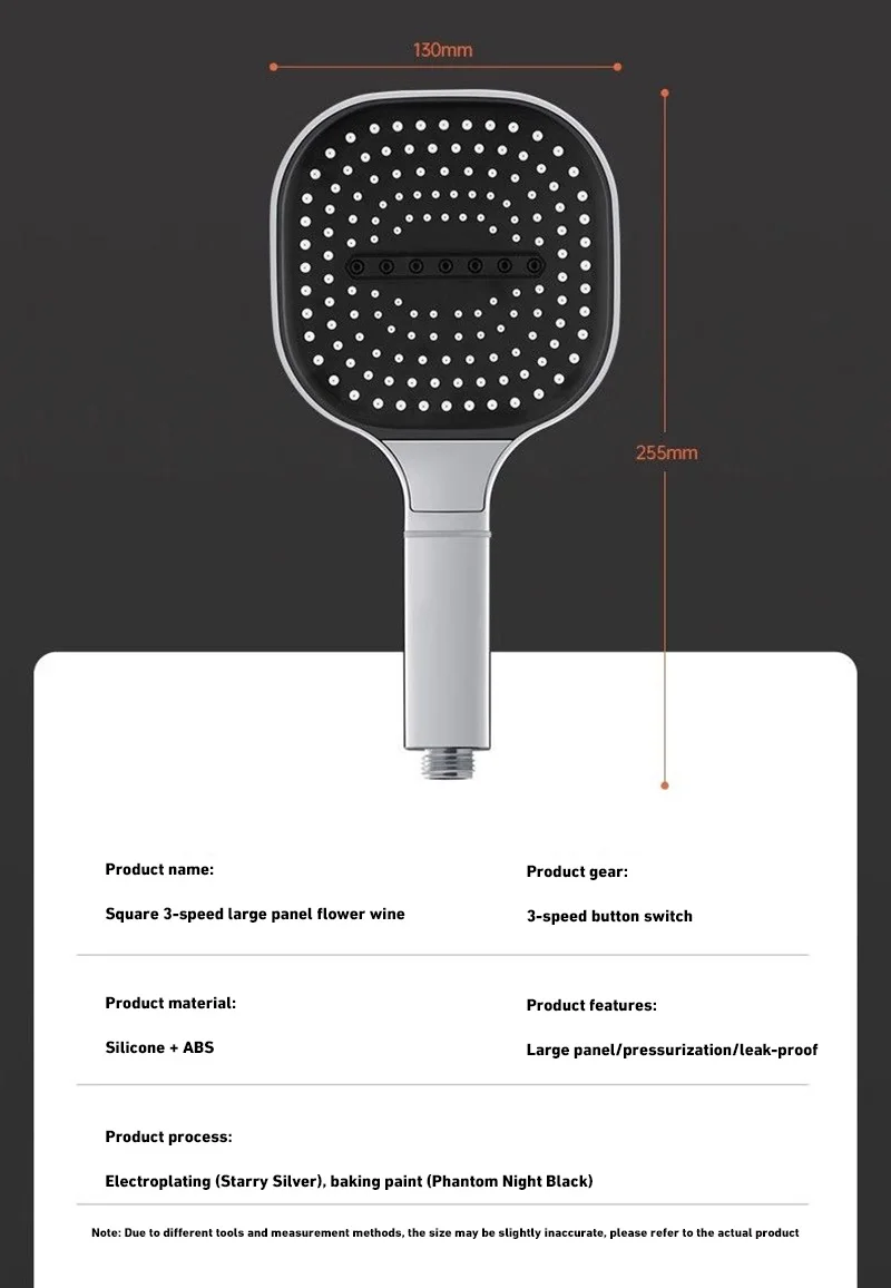 Xiaomi 13cm Large Panel Shower Head Adjustable 3 Modes High Pressure Massage Shower Head Filter Element Bathroom Accessories New