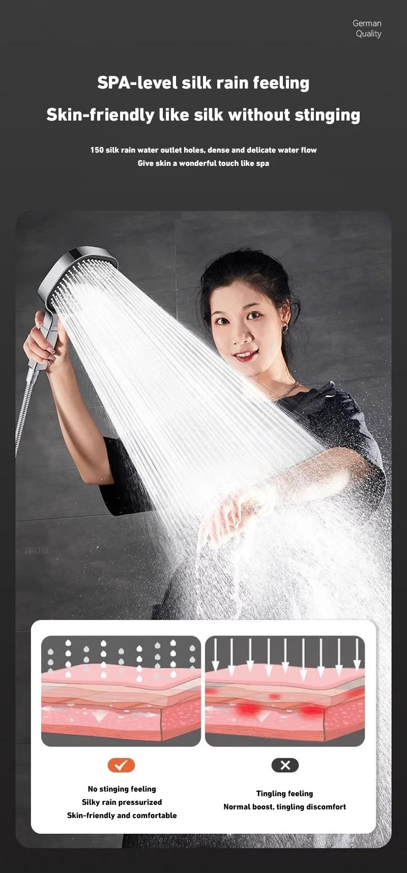 Xiaomi 13cm Large Panel Shower Head Adjustable 3 Modes High Pressure Massage Shower Head Filter Element Bathroom Accessories New