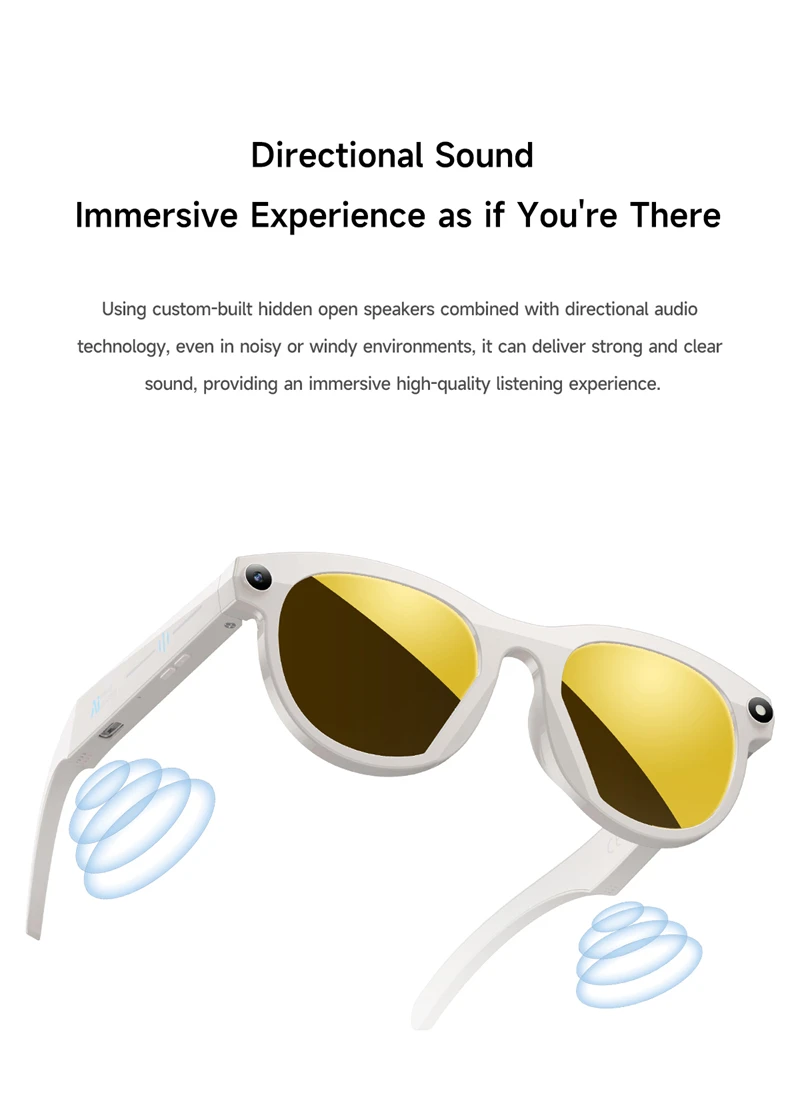 Lenovo 2026 8K AI Smart Glasses HD Color Changing Chat GPT 1200MP Translate Camera Bluetooth Call Voice Assistant Music Control