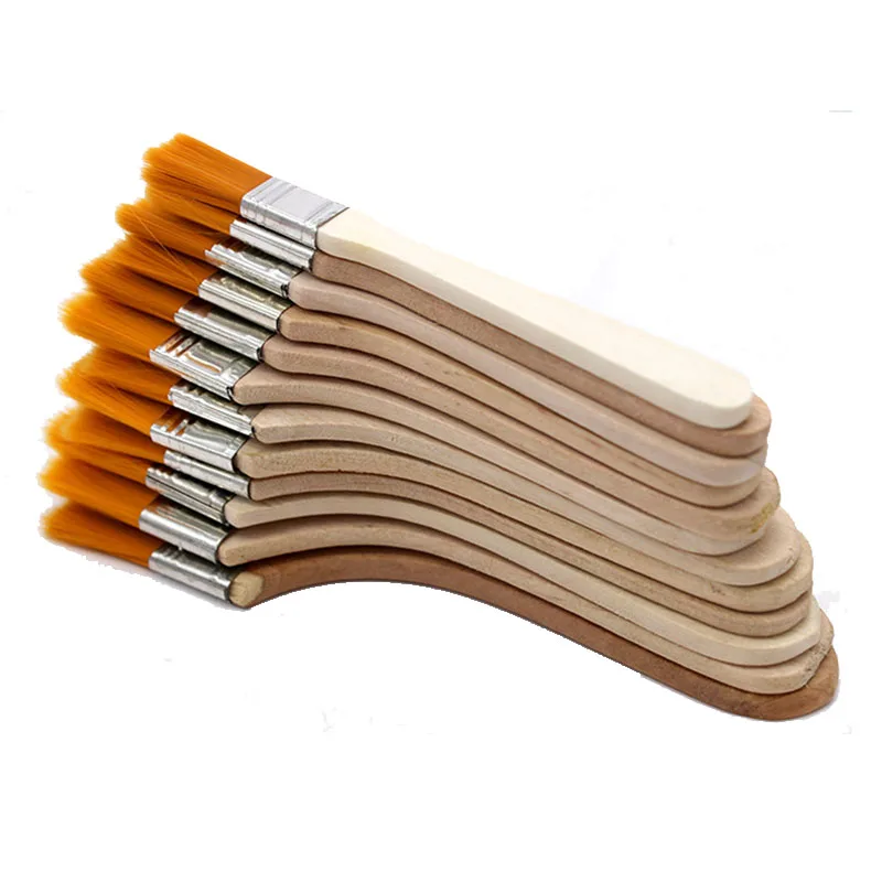 12pcs/Set High quality nylon Mao Banshua oil paint brush artists BBQ brush for painting art Easy To Clean wooden cleaning brush