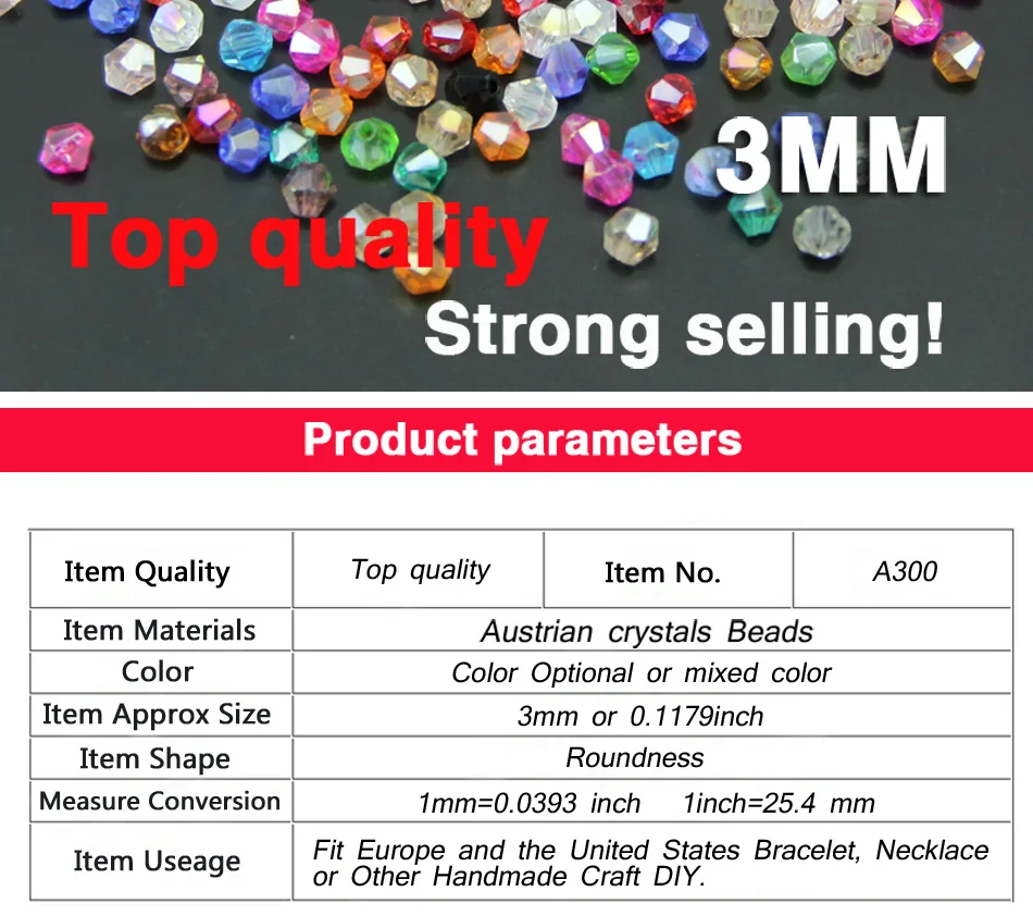 3mm 200-piece Assortment of Glass Diamond-Shaped Beads in Various Colors for Handmade DIY Jewelry Making and Beadwork Accessorie