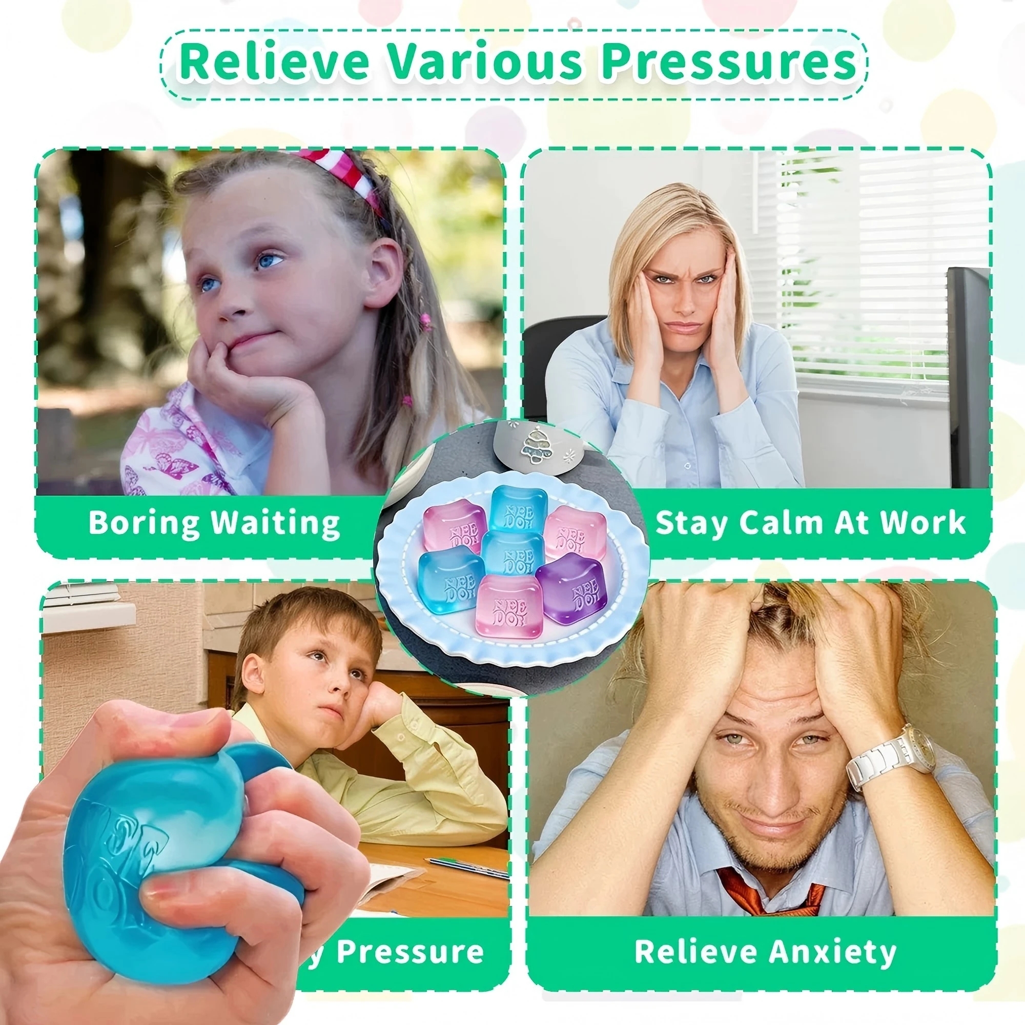 Sensory Stress Reliever Schylling Needoh Nice Cube Fidget Tool Desk Sensory Cube For Anxiety Focus Adults Kids