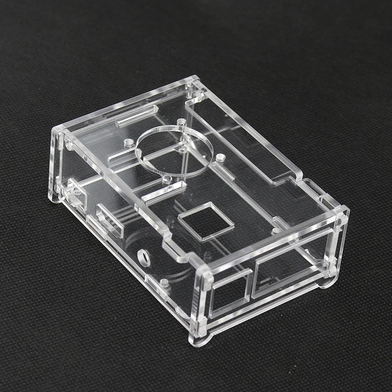 Acrylic Case for Raspberry Pi 3 Model B+ 3B Transparent Box Cover Shell Optional Cooling Fan for Raspberry Pi 3B+