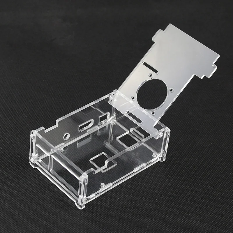 Acrylic Case for Raspberry Pi 3 Model B+ 3B Transparent Box Cover Shell Optional Cooling Fan for Raspberry Pi 3B+