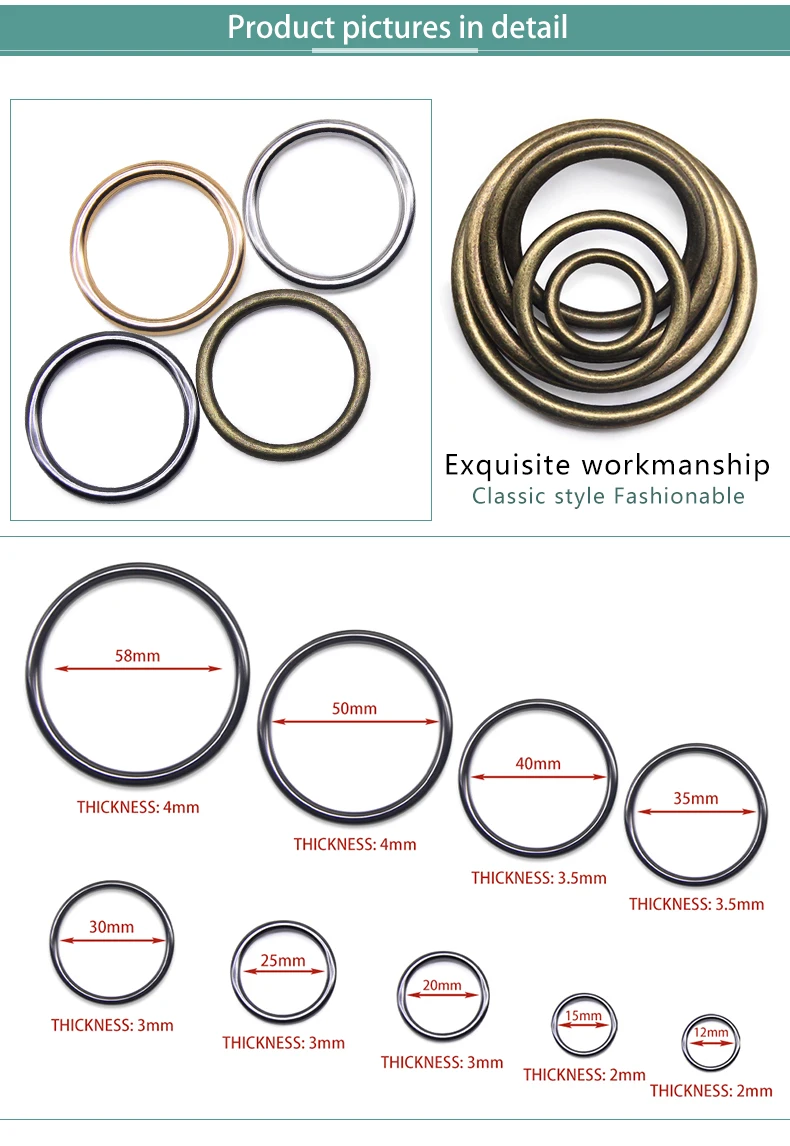 20pcs/lot 20mm/25mm/30mm Black Bronze Gold Silver Circle O Ring Connection Alloy Metal Shoes Bags Belt Buckles DIY Accessories