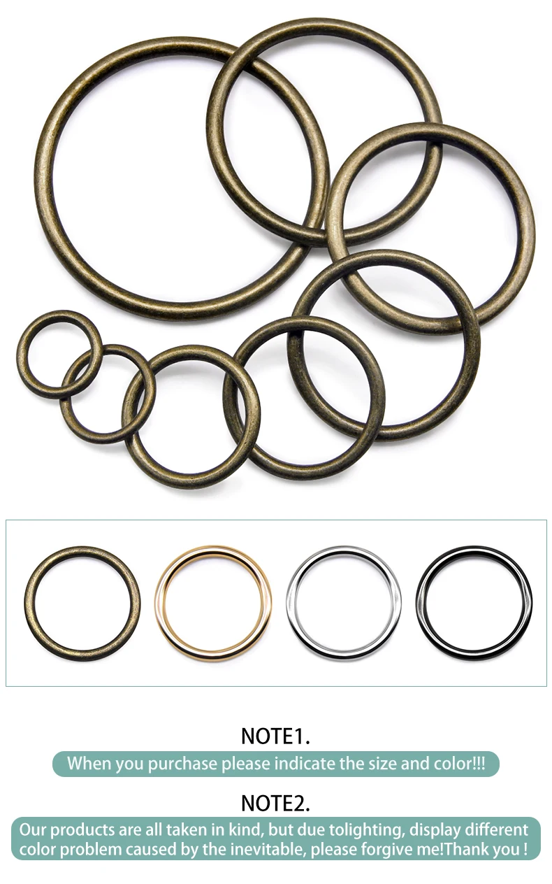 20pcs/lot 20mm/25mm/30mm Black Bronze Gold Silver Circle O Ring Connection Alloy Metal Shoes Bags Belt Buckles DIY Accessories