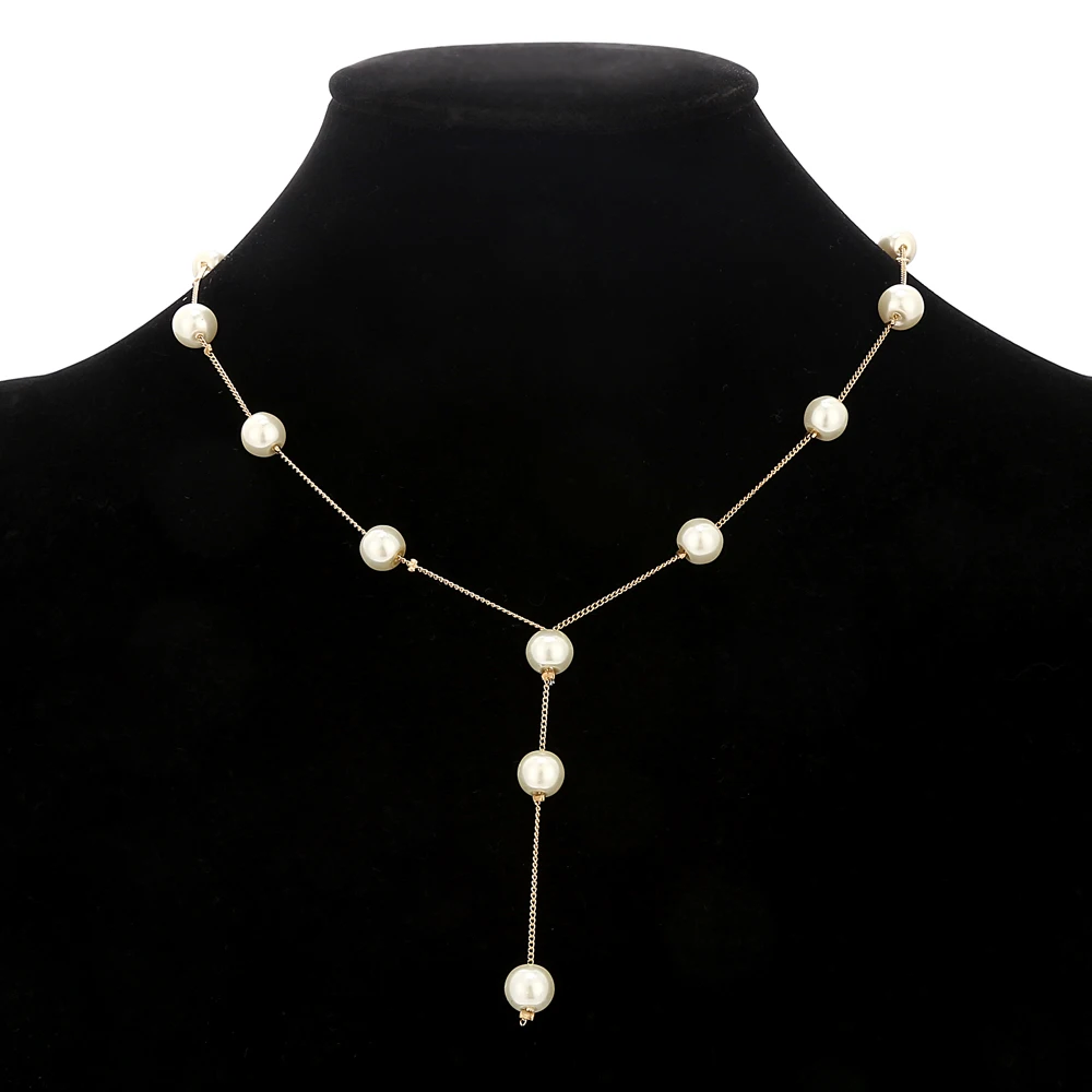 Imitation Pearl Jewelry Set Simulated Pearl Double Layer Women Earrings Necklace Bracelet Sets for Wedding N271