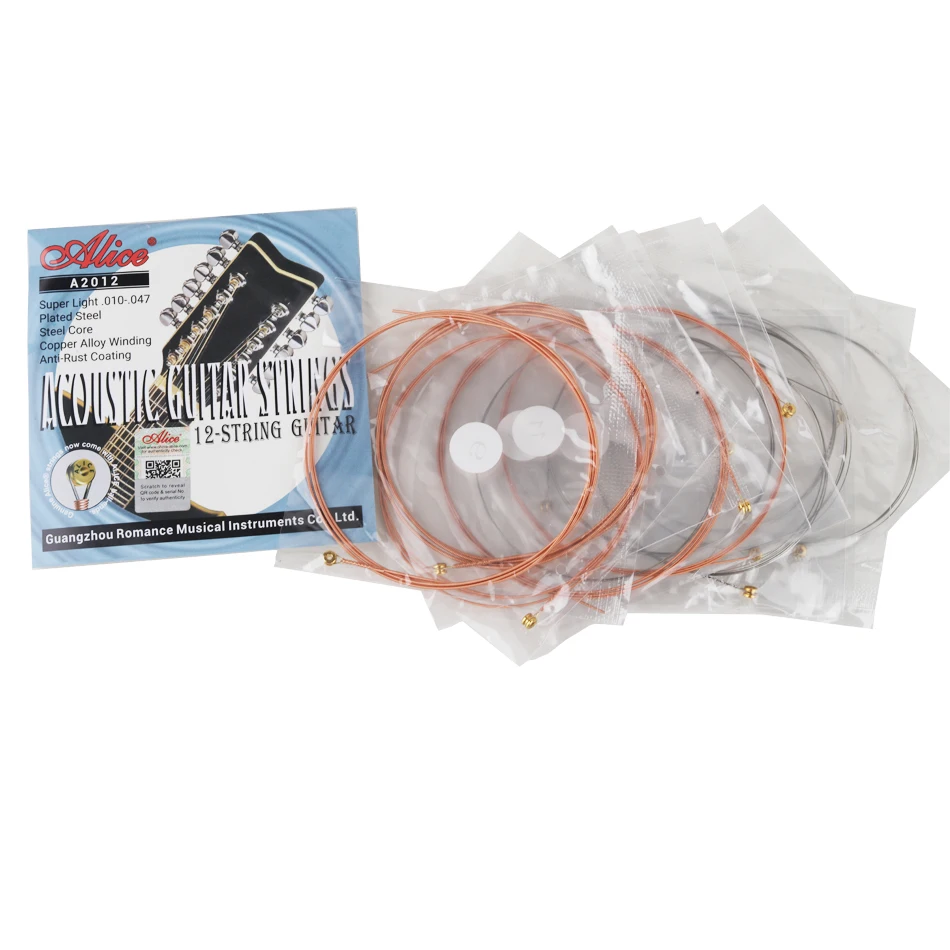 Alice A2012 12 Strings Acoustic Guitar Strings 010-027 Musical Instrument Guitar Parts Accessories 12 Guitarrra Strings 1 Set
