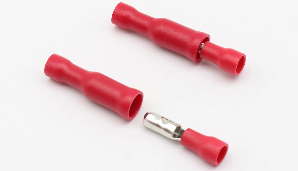 Hot 50 X Red Male Female Bullet Connector Crimp Terminals Wiring